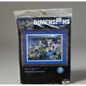 Vintage Dimensions Needlepoint Kit Tiger Mother & Cubs New